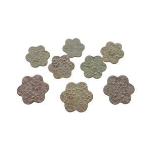 8 Pins Floral Flower Handmade Polymer Clay Multicolor Muted Pastel